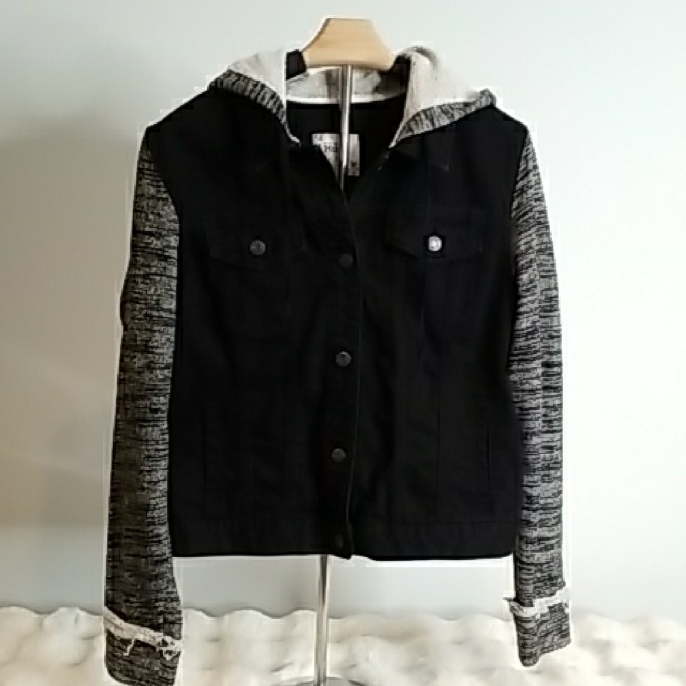 Mudd Black and Gray Jean Jacket